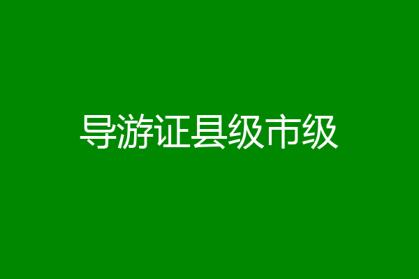 导游证县级市级