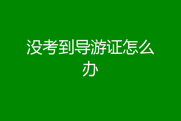 没考到导游证怎么办