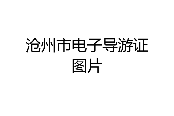 沧州市电子导游证图片