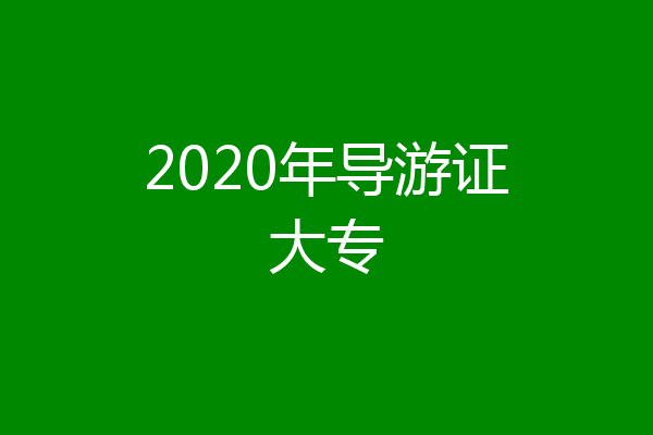 2020年导游证大专