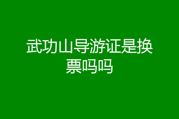 武功山导游证是换票吗吗