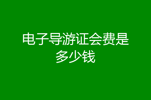 电子导游证会费是多少钱