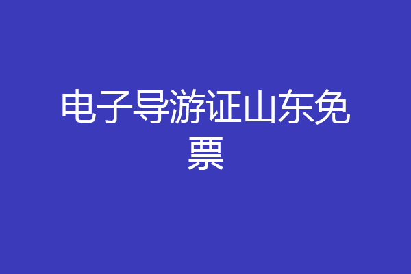 电子导游证山东免票