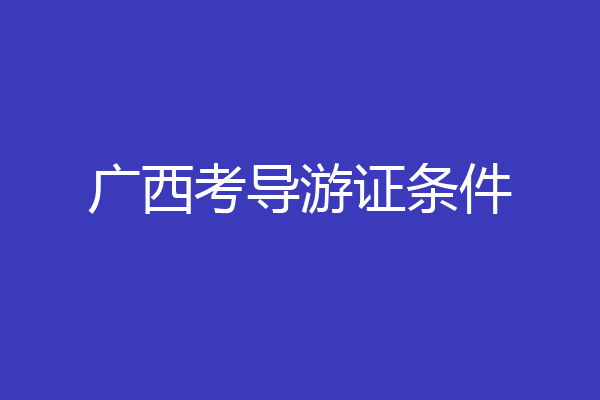 广西考导游证条件