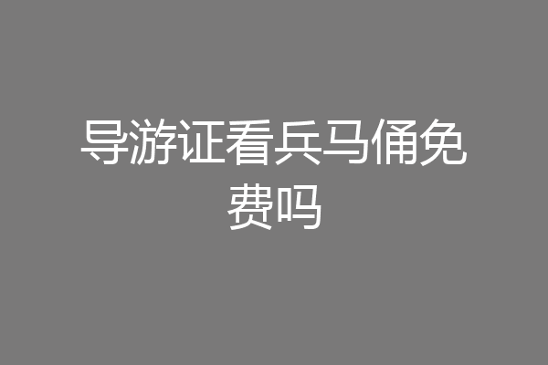 导游证看兵马俑免费吗