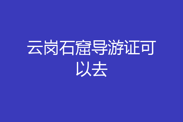 云岗石窟导游证可以去