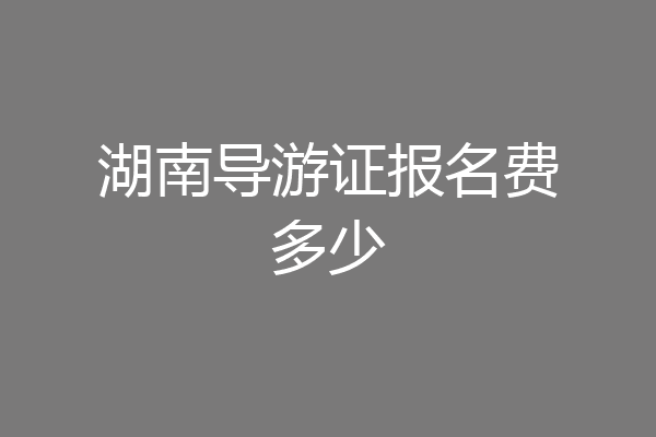 湖南导游证报名费多少