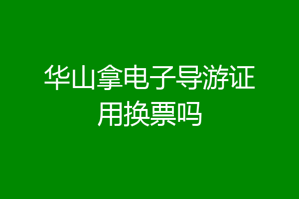 华山拿电子导游证用换票吗
