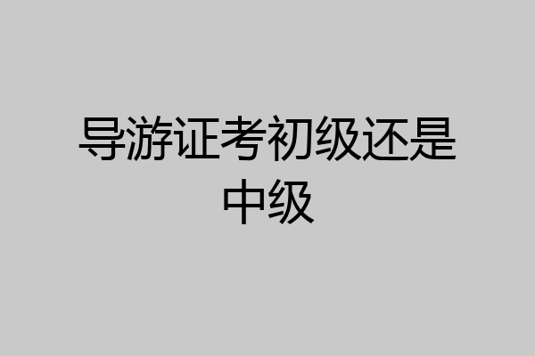 导游证考初级还是中级