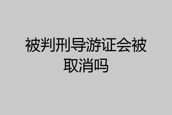 被判刑导游证会被取消吗