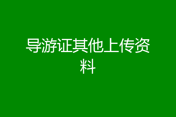 导游证其他上传资料