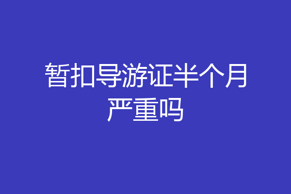 暂扣导游证半个月严重吗