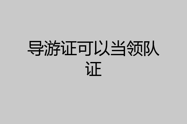 导游证可以当领队证