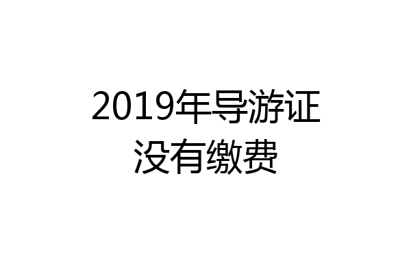 2019年导游证没有缴费