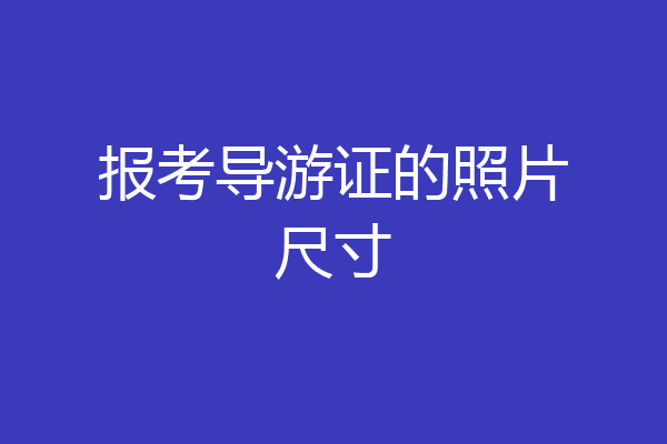 报考导游证的照片尺寸