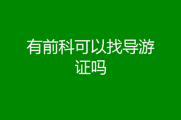 有前科可以找导游证吗