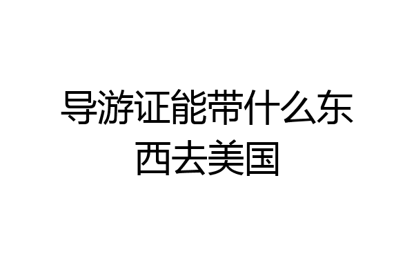 导游证能带什么东西去美国