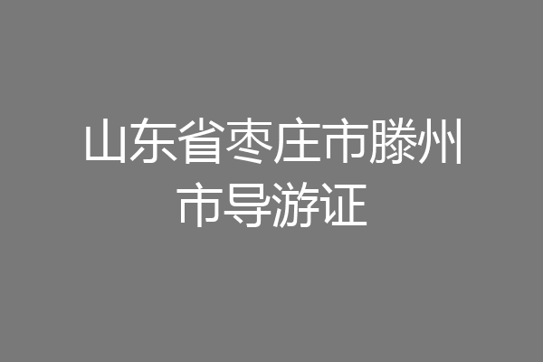 山东省枣庄市滕州市导游证