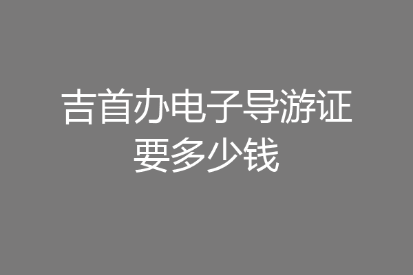 吉首办电子导游证要多少钱