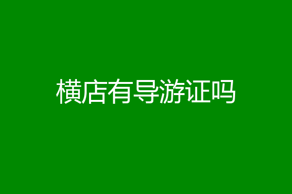 横店有导游证吗