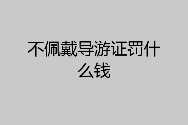 不佩戴导游证罚什么钱
