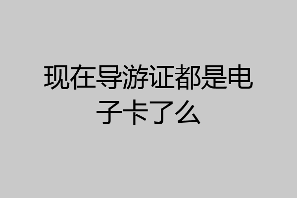 现在导游证都是电子卡了么