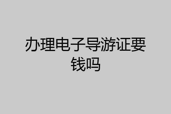 办理电子导游证要钱吗