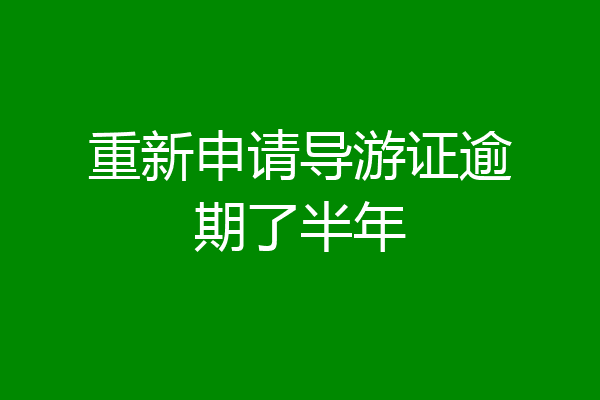 重新申请导游证逾期了半年