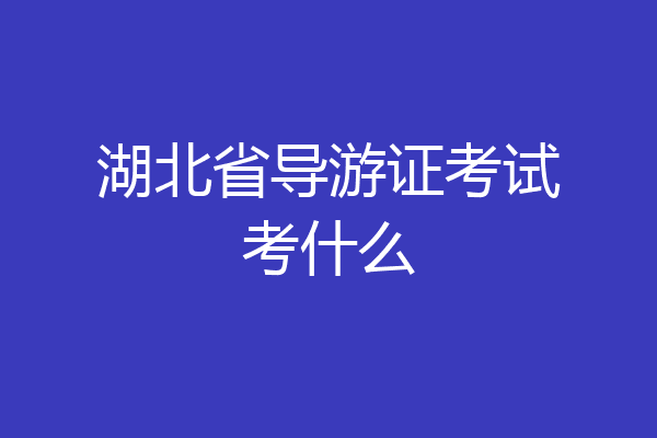 湖北省导游证考试考什么