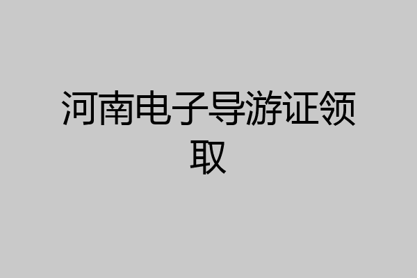 河南电子导游证领取
