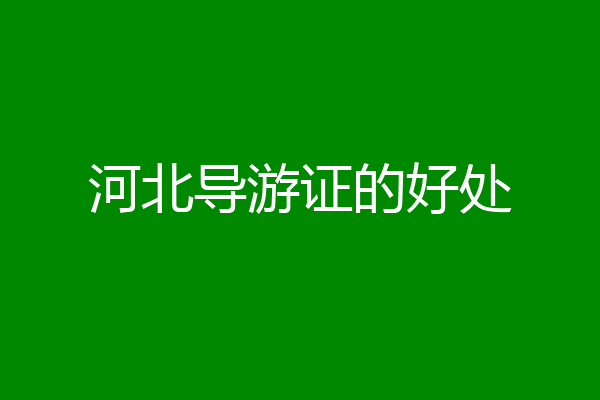河北导游证的好处