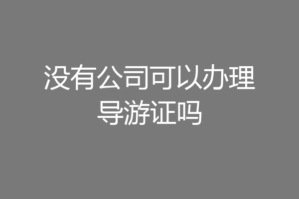 没有公司可以办理导游证吗