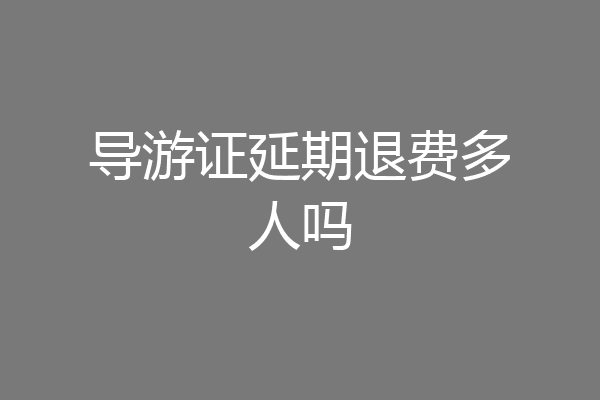 导游证延期退费多人吗