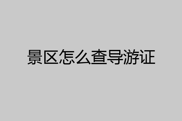 景区怎么查导游证