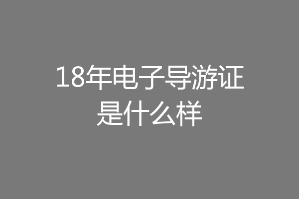 18年电子导游证是什么样
