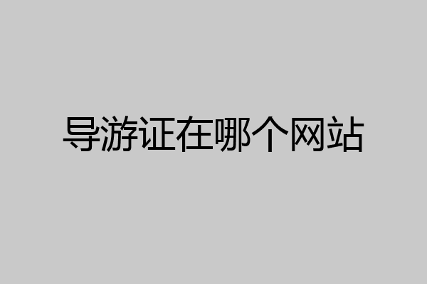 导游证在哪个网站