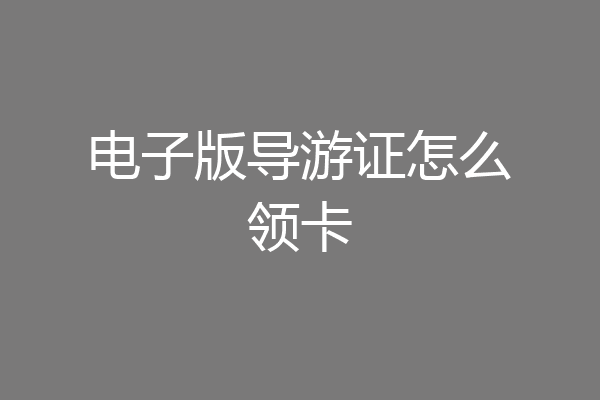电子版导游证怎么领卡