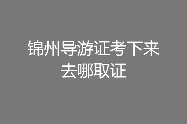 锦州导游证考下来去哪取证