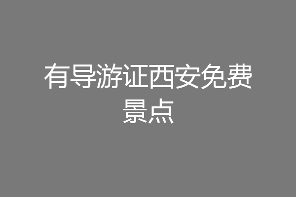 有导游证西安免费景点