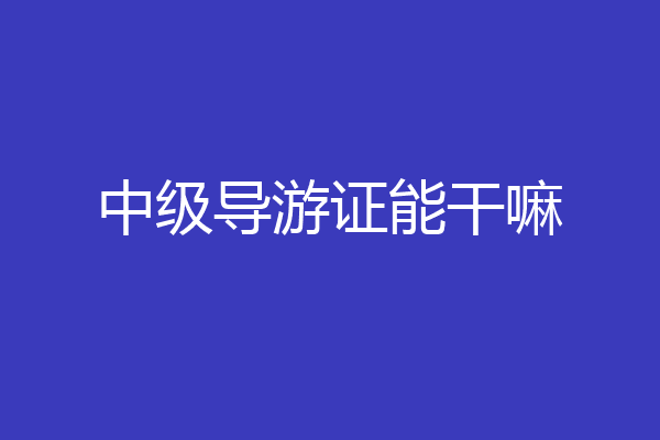 中级导游证能干嘛