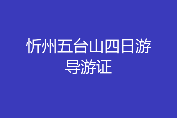 忻州五台山四日游导游证