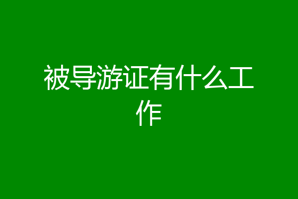 被导游证有什么工作