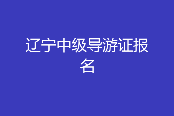 辽宁中级导游证报名