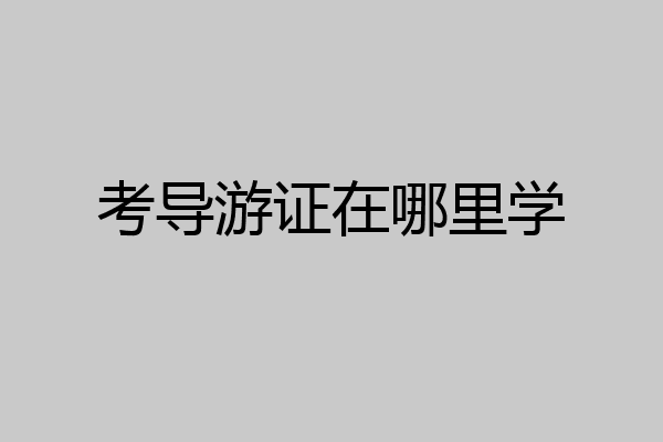 考导游证在哪里学
