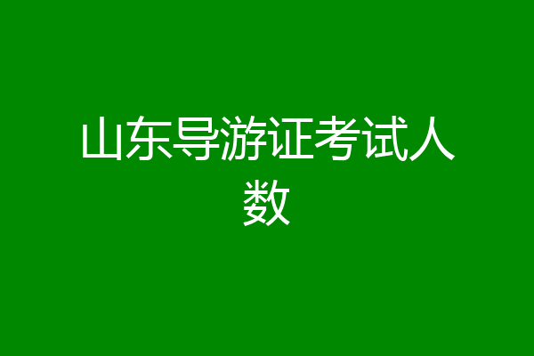 山东导游证考试人数