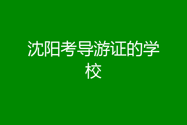 沈阳考导游证的学校