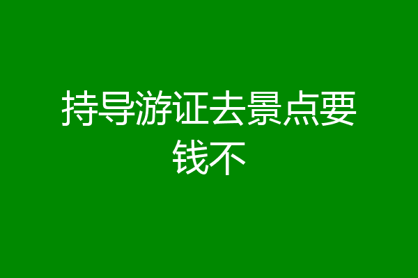 持导游证去景点要钱不