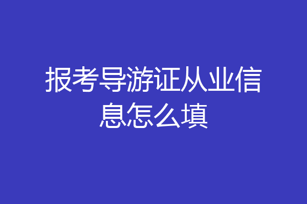 报考导游证从业信息怎么填