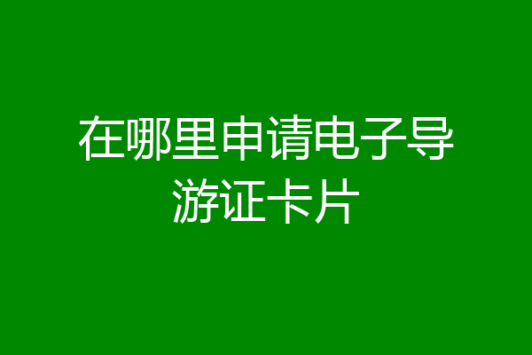 在哪里申请电子导游证卡片