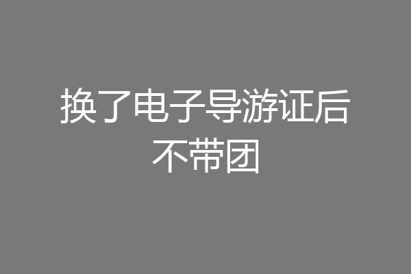 换了电子导游证后不带团